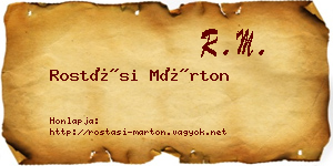 Rostási Márton névjegykártya