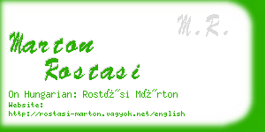 marton rostasi business card